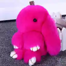 Mini Bunny Keychain Rabbit Fur Pom Pom Key Chain for Women Trinket Rabbit Toy Doll Bag Car Key Ring Monster Keyring