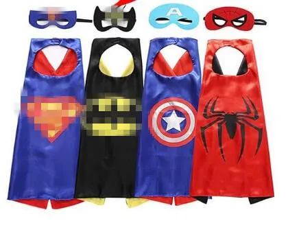 

4 sets Kids Superhero capes and masks- spiderman spidergirl 70*70cm for kids Children's girl 's birthday party Halloween cosplay