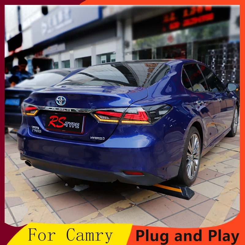 Задний габаритный фонарь автомобиля для Toyota Camry задние фонари светодиодный задний фонарь задний лампы ДРЛ+ Динамический поворота+ тормоза+ обратный задний фонарь 4 шт