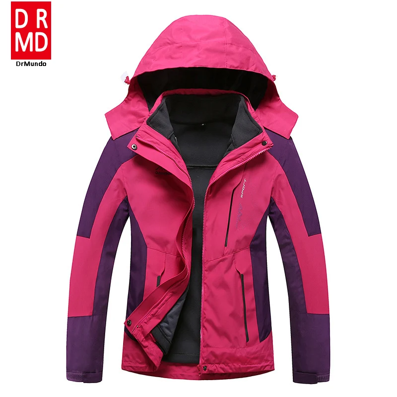 

Women's Waterproof Front Zip Ski Jacket Fleece Hooded Outwear Mountain Jackets Windproof Ski Jacket