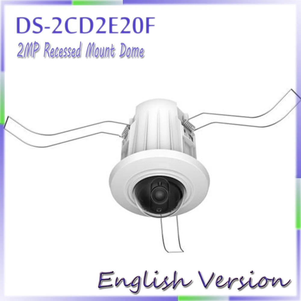 English version DS-2CD2E20F 2.0MP Recessed Mount Dome IP CCTV CAMERA Support DC12V and PoE power supply