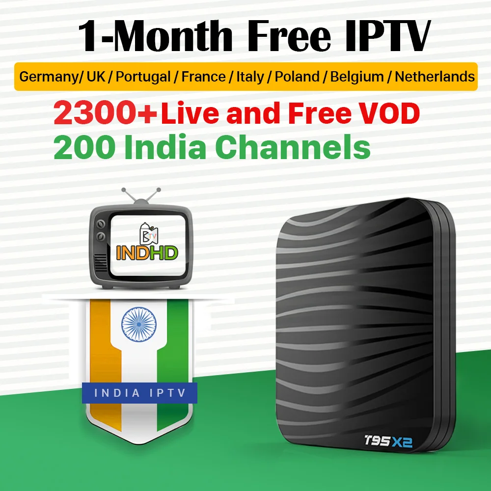 

India Italy IPTV T95X2 Box 1 month Free IP TV Canada EX-YU IPTV Subscription 4K Box Germany India IPTV Turkey Africa IP TV Italy