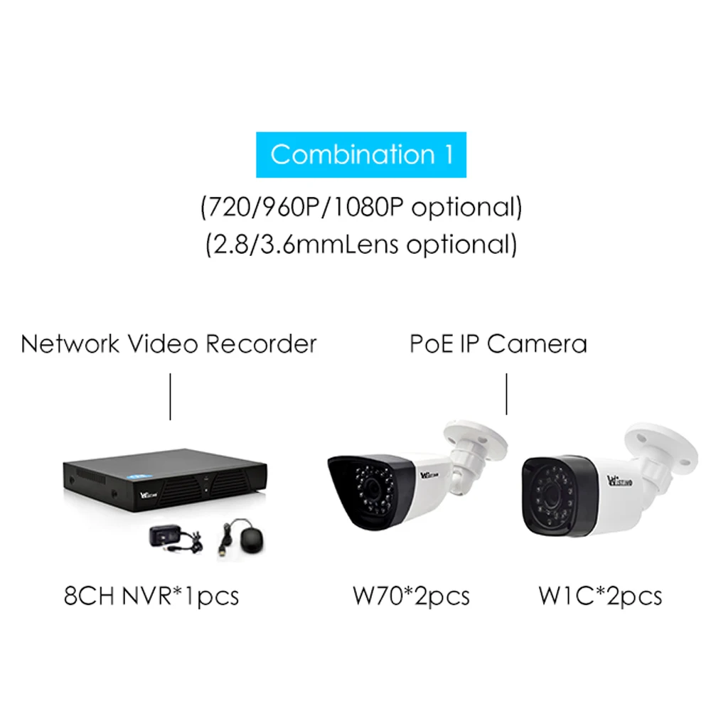 Wistino CCTV 8CH NVR комплекты XMeye PoE ip-камера 720P 960P 1080P комплект для наружного наблюдения и видеомонитора система безопасности Onvif Cam