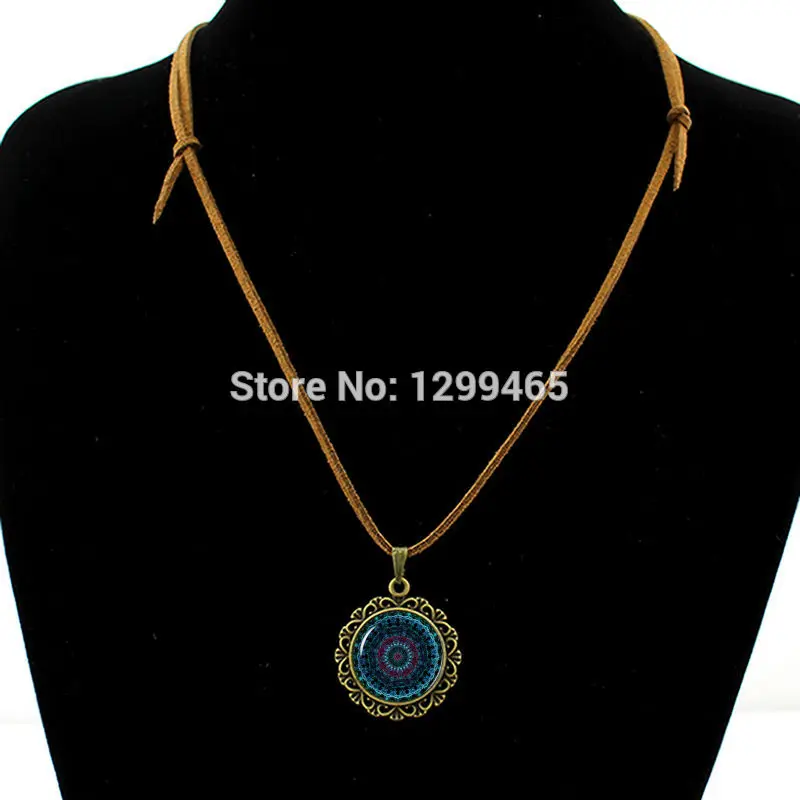 Colorful Circle 3D Print Cross Necklace Zinc Alloy Pendant Religious Jewelry Pendant 