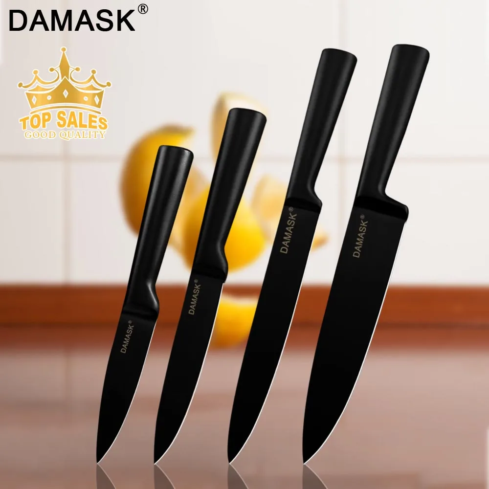 Дамаск японский кухонный нож набор Нержавеющая сталь шеф-повар нож для нарезания фруктов ножи Нержавеющая сталь Кухня столовые приборы