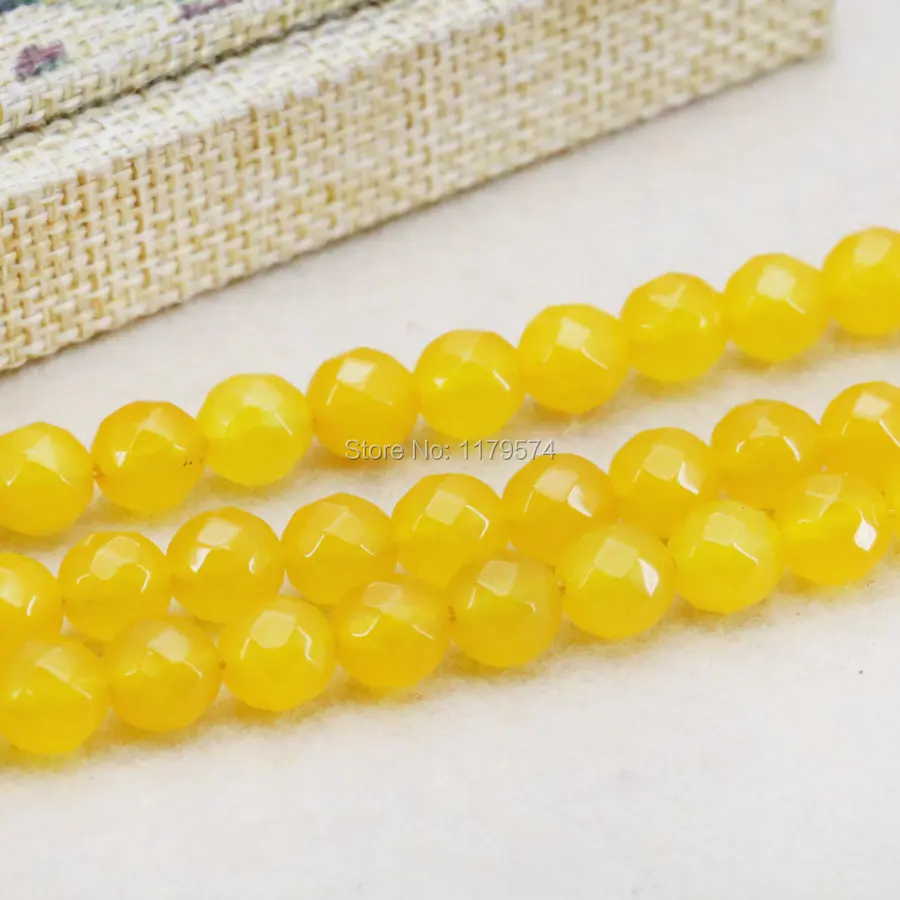 

8mm Hot Sale Accessories Crafts Yellow Topaz Loose Beads Gem Jasper Jade Stone Faceted Jewelry Making Women Girls Gifts 15inch