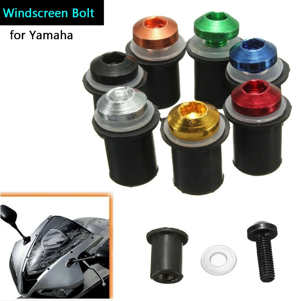 Universal 10pcs 5mm Motorcycle Screw Kit Windscreen Windshield Bolts Screws Nut Fastener for