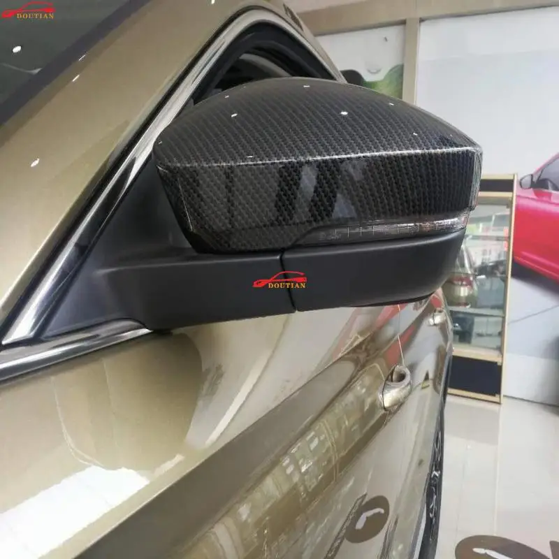 

For Car Accessories Styling Skoda Kodiaq 2017 2018 Chrome Carbon Fiber Rearview Mirror Cover Side Door Rearview Mirrors Covers