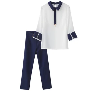 

Plus Size 4xl Two Piece Set Top And Pants Spring Women's Summer Suit Flare Sleeve Women Two Piece Outfits Women's Suit