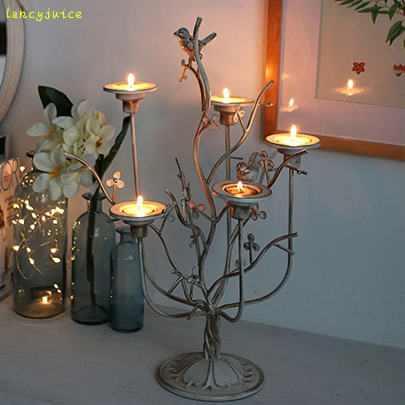 Retro Bird Nest Candle Holder Romantic Dinner Candle Stand Creative