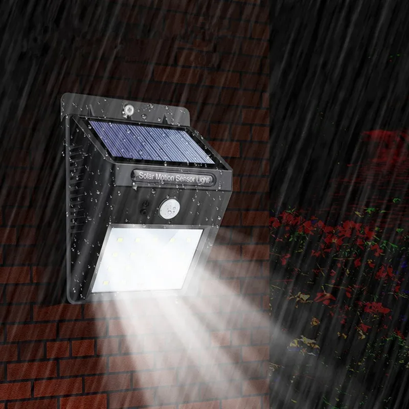 

2pcs 20 LED Solar Powered PIR Motion Sensor Waterproof Wall Security Light Lamp Home Garden Outdoor Path Lights Auto ON/OFF