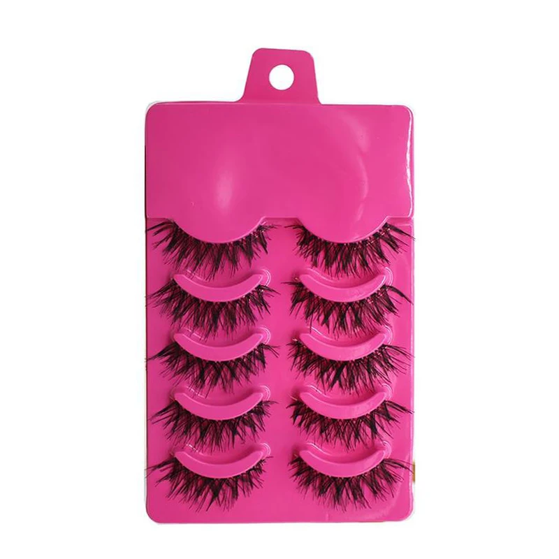 

5 pairs Handmade 3d mink lashes short False Eyelashes Cross Messy Dense Natural Eye Lashes Stage Makeup False Eyelashes