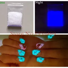 Белый/фиолетовый свет светящийся порошок, люминесцентная пудра, сделай сам дизайн ногтей 100 г/пакет, светящийся в темноте, реклама пигмент краски