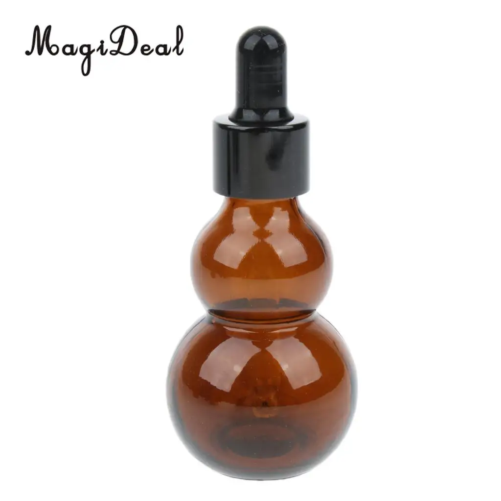 12pcs Refillable Portable Amber Empty Glass Essential Oil Makeup Eye Dropper Bottles Container 20ml 30ml