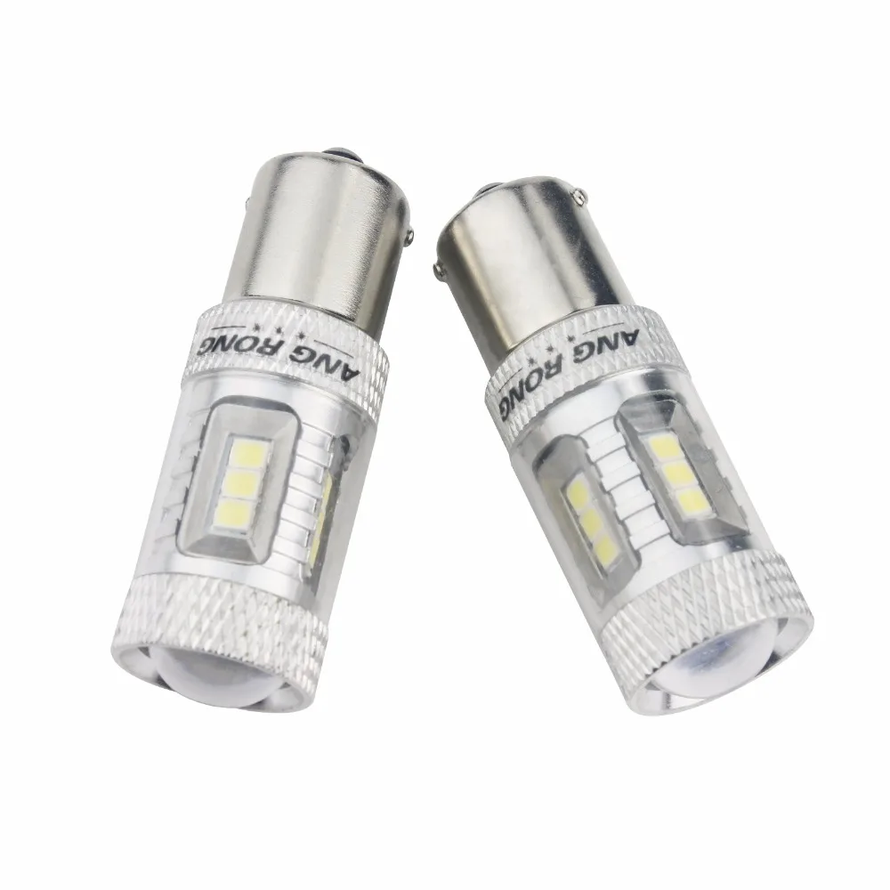 ANGRONG 2x Белый 15 SMD BAU15s PY21W светодиодный индикатор лампы стоп сигнал тормозной