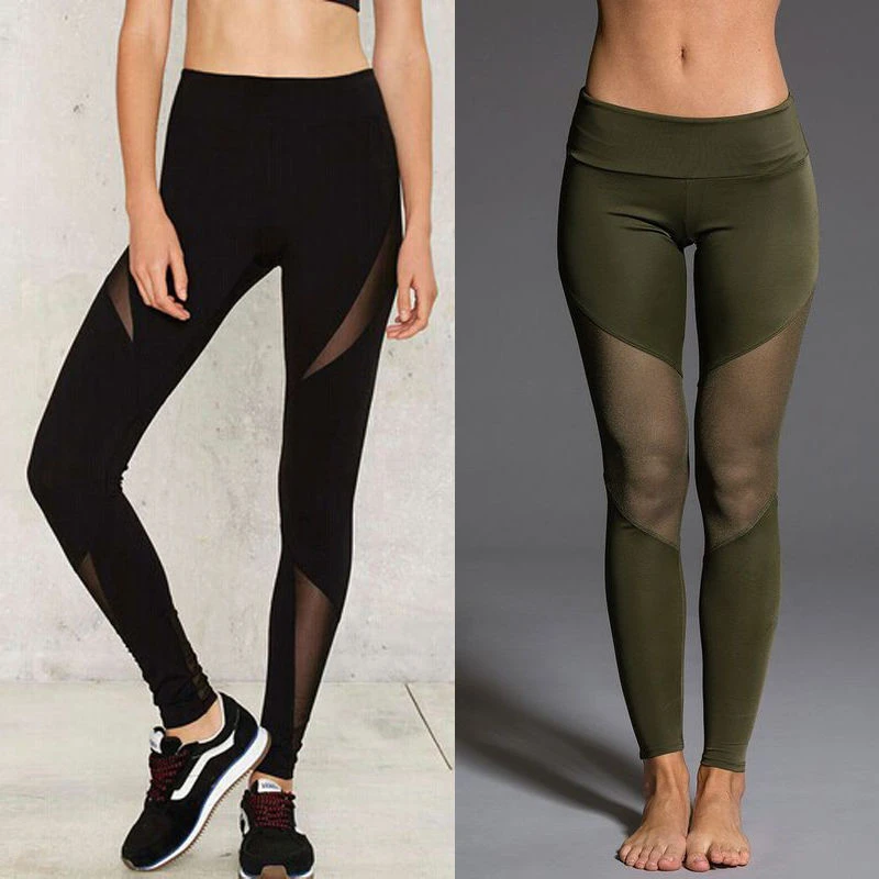 New Fashion Women Solid Slimming Leggings Pants Women Mesh Trousers