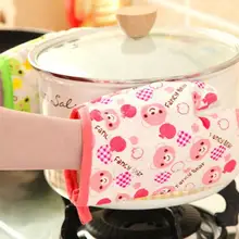 1 шт., милая кухонная хлопковая силиконовая перчатка для микроволновки, изолированные перчатки, печатные Прихватки для кухонной духовки LF 135