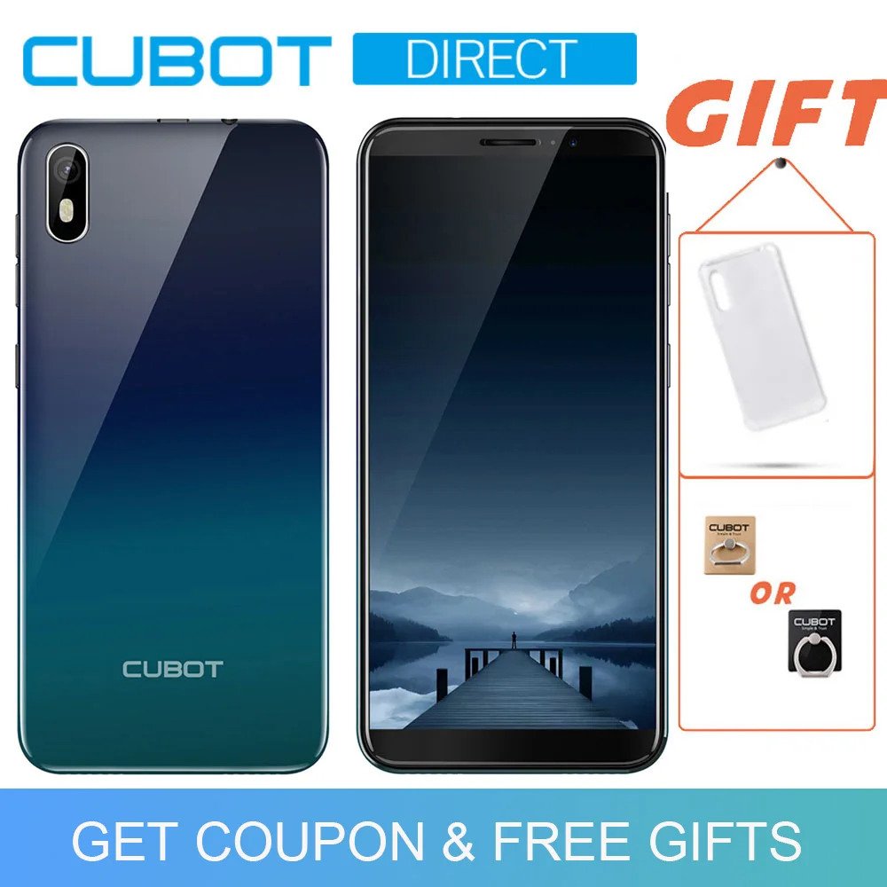 

Cubot J5 Smartphone Android 9.0 Telephone 5.5" 18:9 Full Screen MT6580 Quad-Core 2GB RAM 16GB ROM Phone Dual SIM Card 2800mAh 3G