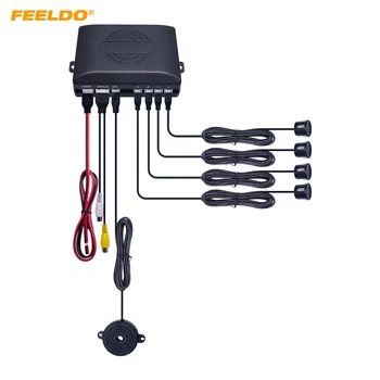 

FEELDO 1Set 4-Sensor Car Video Rearview Visual Parking Sensor Backup Radar System Video Kit #CT-877