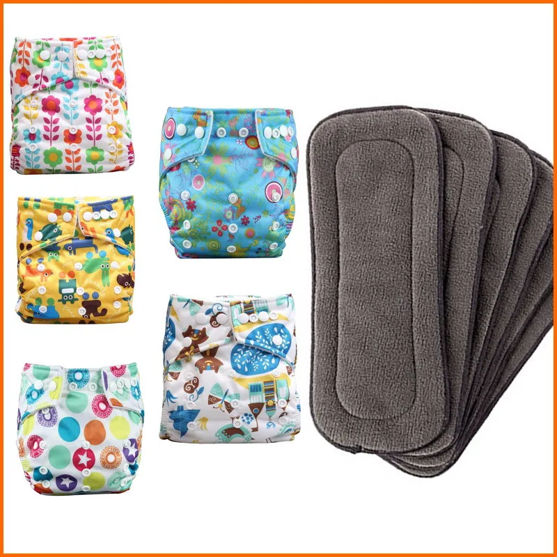 

100 SETS BABY CLOTH DIAPERS AND BAMBOO CHARCOAL INSERTS