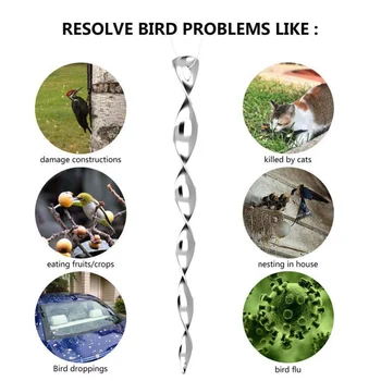 

12PCS/Set Bird Repellent Scare Rods Bird Scarer Creative Plastic Deterrent Tree Hunting Decor Outdoor Garden Supplies Control