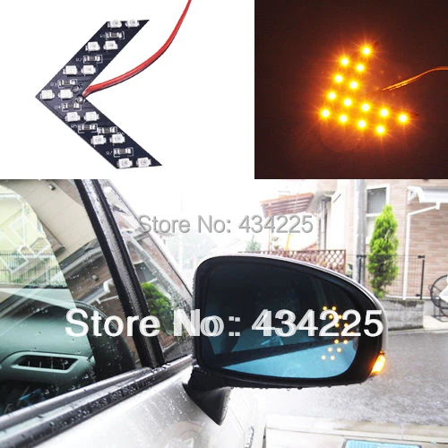 2pcs x Hidden LED Arrow Lights 14 smd Car Side Mirror Turn Signal