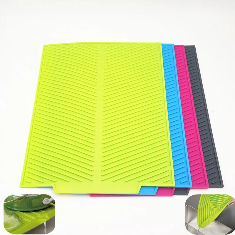 

Large 13"x17" Silicone Drying Mats FDA approved Dishes Cup Sink Mat Pot Holder Heat Resistant Table Placemat Coaster For kitch