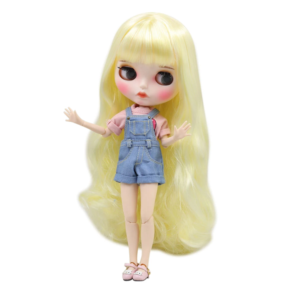 Кукла Blyth ICY DBS с белой кожей милыми желтыми длинными вьющимися волосами 1/6 новое