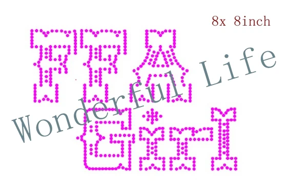 Free shipping hot fix FFA Girl Rhinestone Transfer KW9B fuchasia color | Дом и сад