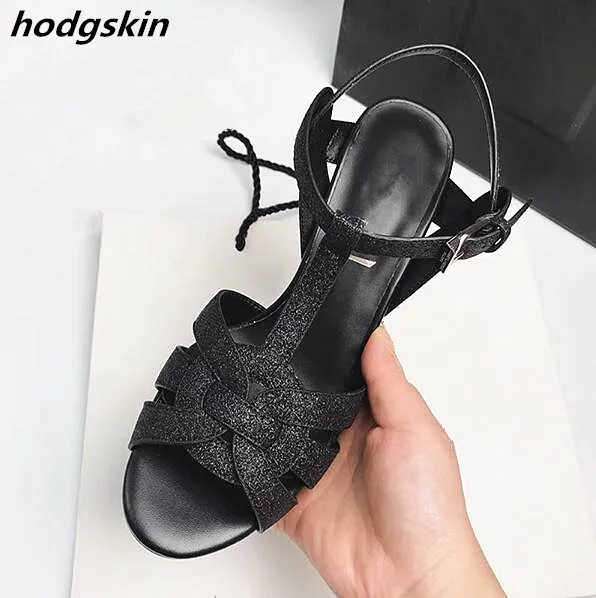 

2019 High Platform Thin High Heels 10cm 14cm T-strap Women sandalia feminina Shiny Bling Leather Shoes Woman Party Wedding