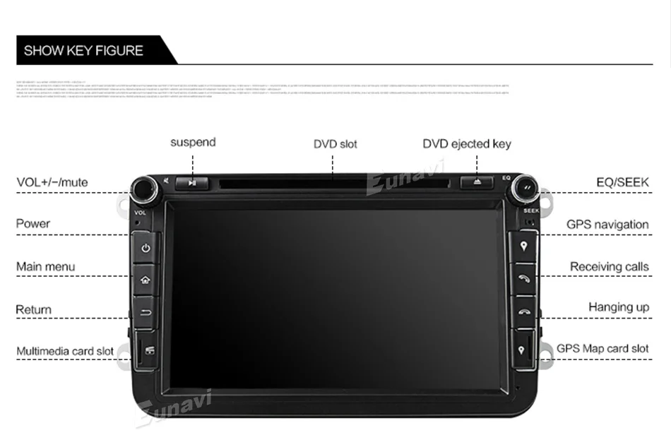 Discount Eunavi 8015 2 Din Android 9.0 VW car dvd player for Polo Jetta Tiguan VW passat b6 cc fabia Stereo GPS 2G RAM WIFI Radio in dash 26