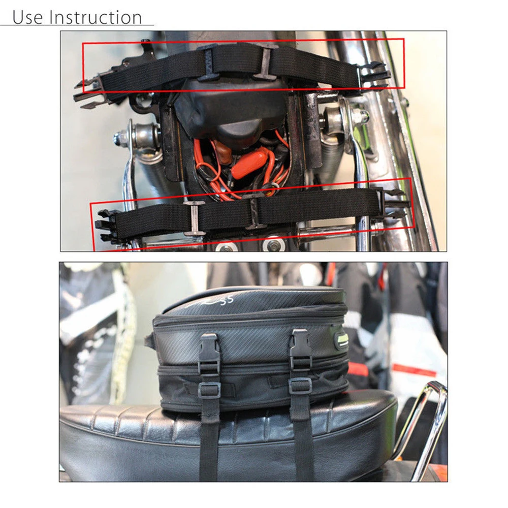 Сумка на заднее сиденье мотоцикла 10*21,5*30 см 7.5L-10L черная ткань Оксфорд водонепроницаемая сумка для багажа Хвост сумка Украшение