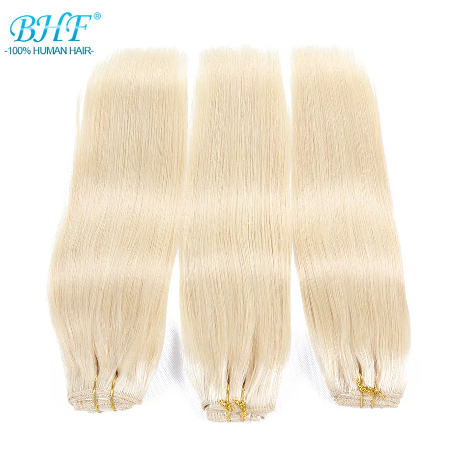 BHF Clip In Human Hair Extensions 100G 140G 160G 200G Machine Made Remy 100% European Straight Natural Hair Clip ins