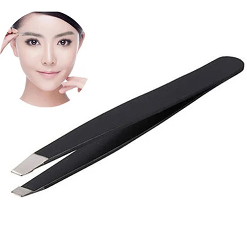 

1 PC Useful Professional Flat Tip Eyebrow Tweezers Hair Beauty Slanted Stainless Steel Tweezer Makeup Tools Accessory