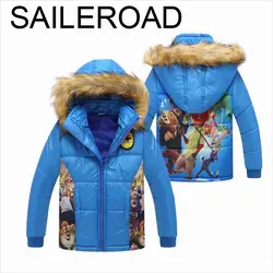 Saileroad/2-7years зима Для детей Подпушка хлопковая куртка пальто Теплые осенние для маленьких мальчиков Обувь для девочек хлопок-стеганая куртка