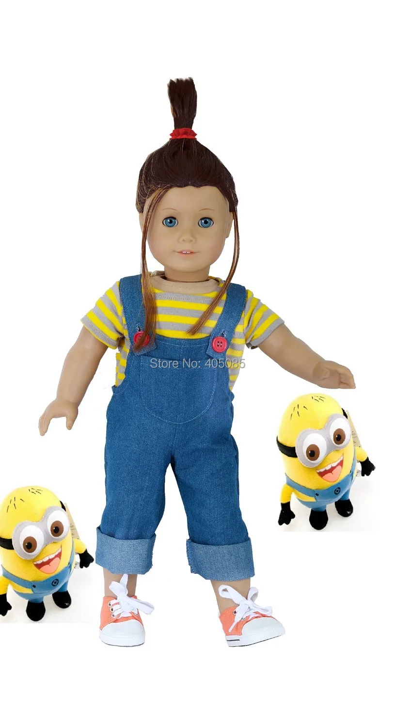 Handmade Despicable Me Agnes Jeans T shirt and Shoes Fits 18 Doll like American Girl Doll