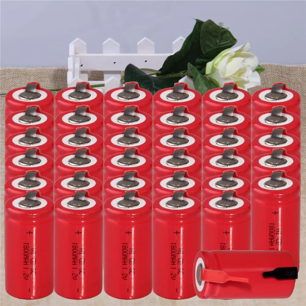 36 pcs SC 1800mah 1.2v battery NICD rechargeable batteries for electric