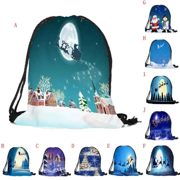 

Drawstring bag Merry Christmas Candy Bag Satchel Rucksack Bundle Pocket Drawstring Storage Bags Drop shipping O0730#30