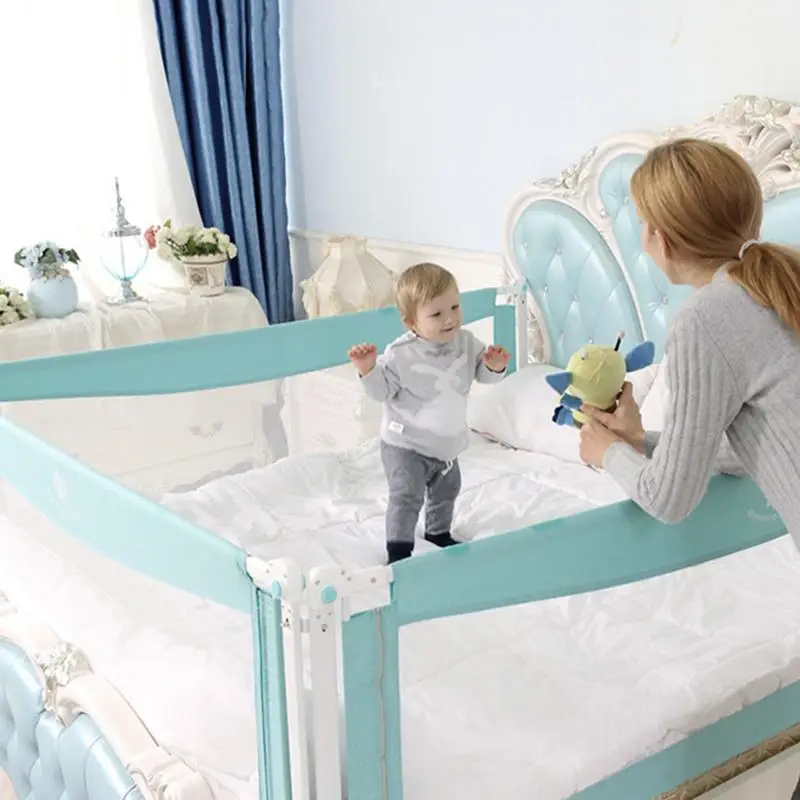 Baby Bed Playpen Safety Gate Protection For Child Heighten Crib Rails Guard Pure Steel Vertical Lift Bed Fence