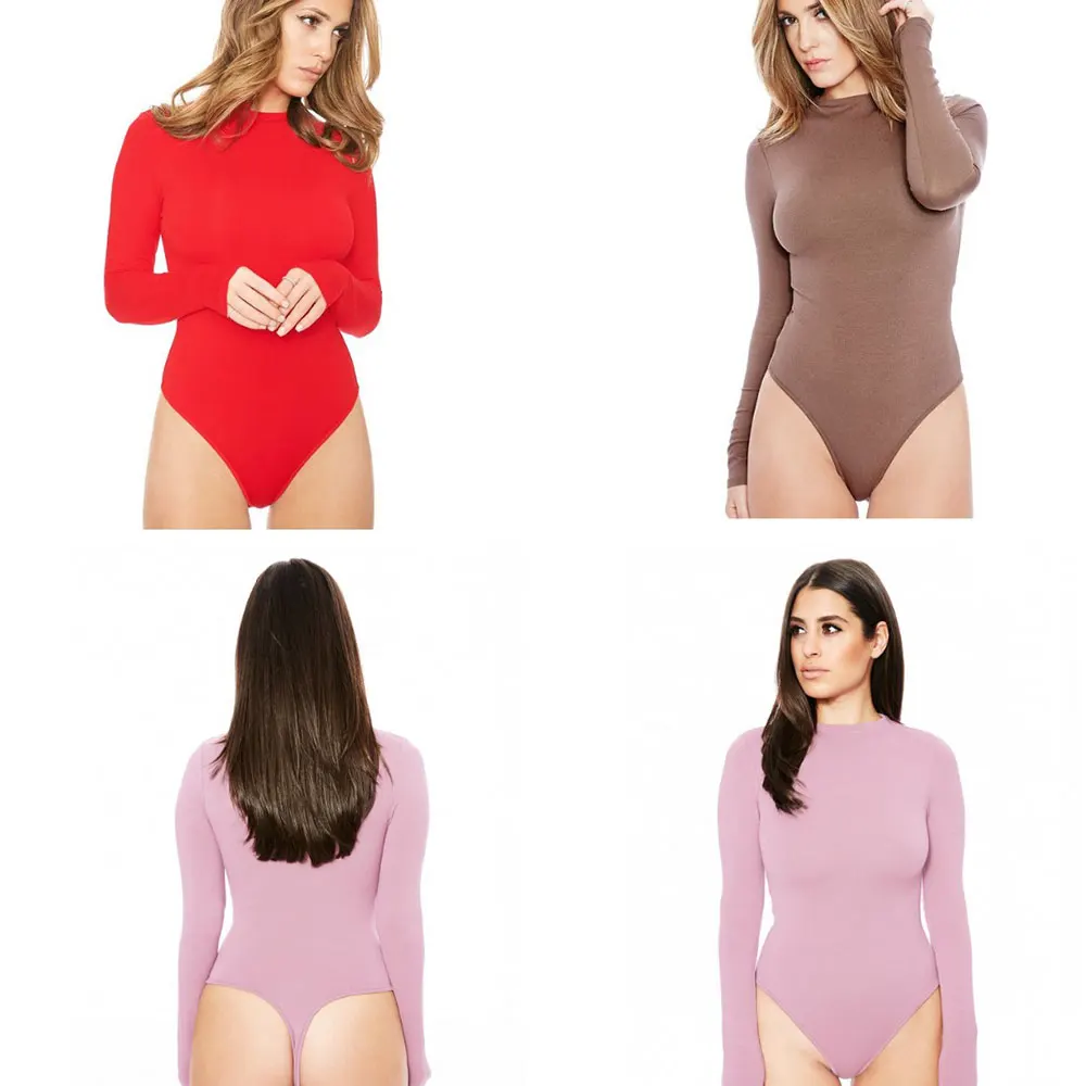 Women O Neck Full Sleeve Autumn Women Sheath Jumpsuits Solid Color Sexy Women Bodysuits Rompers