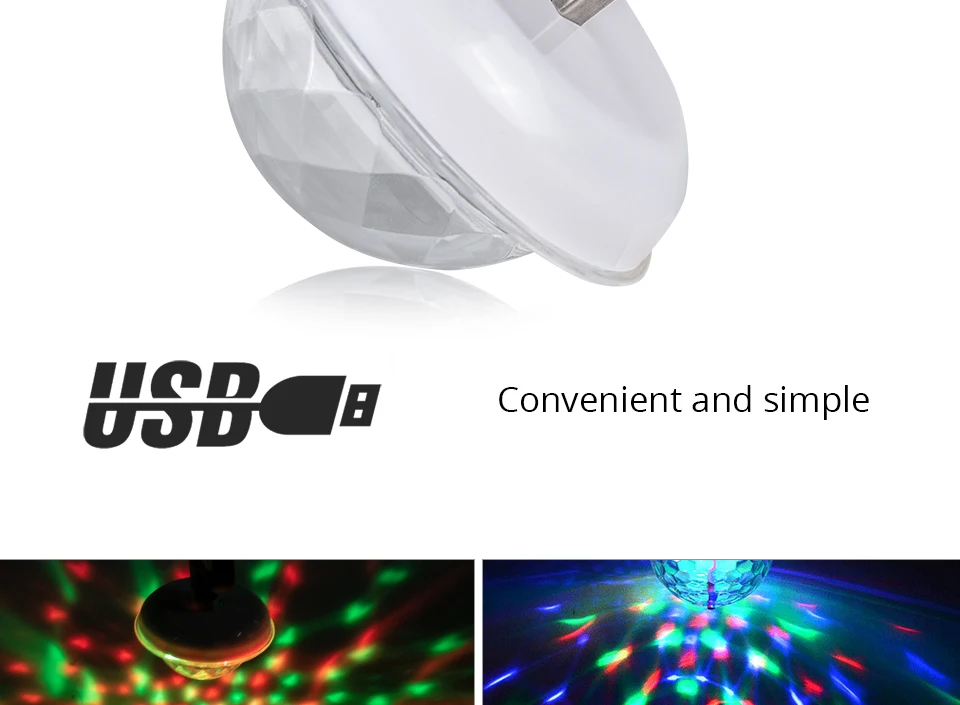 Mini USB led Party Lights Portable Crystal Magic Ball (3)
