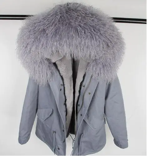 Модная зимняя куртка женская новая шерстяная шуба натуральная парка - Цвет: Color 13