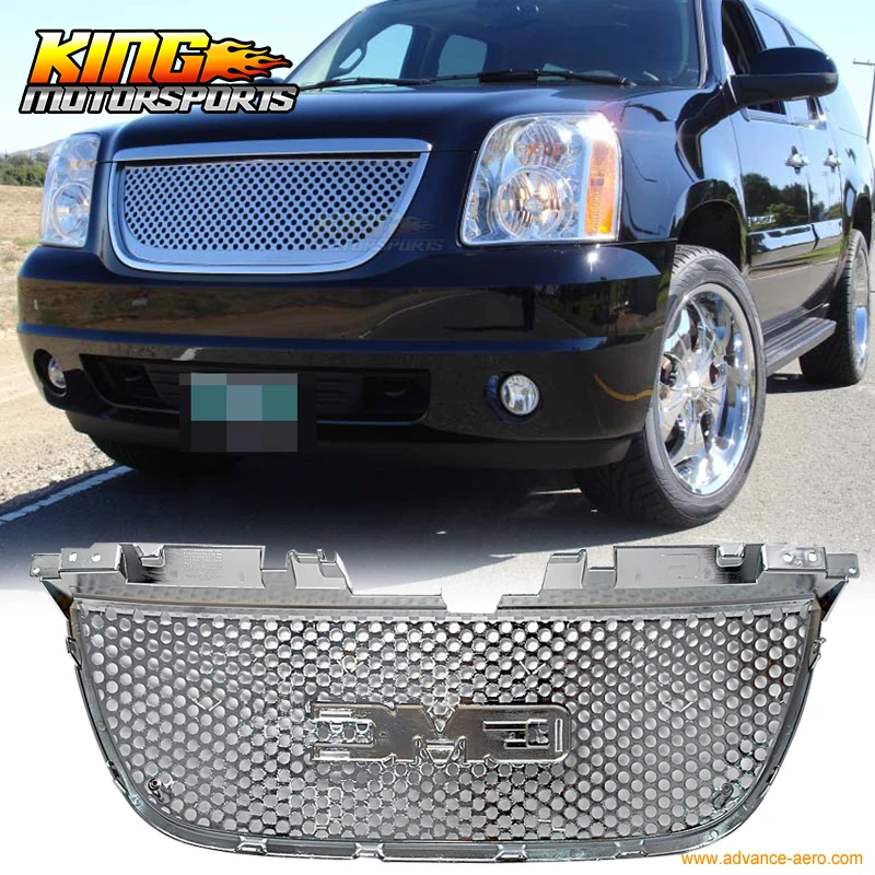 Для 2007-2012 07 13 GMC Yukon Denali хром ABS передняя Верхняя решетка+ нижняя решетка 2008 США Внутренняя горячая распродажа