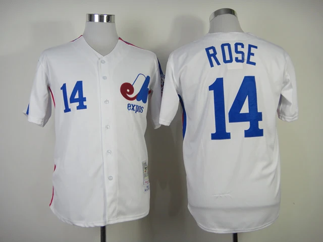 

Pete Rose Jersey 14 Montreal Expos Baseball Jersey All stitched Retro Style More Color