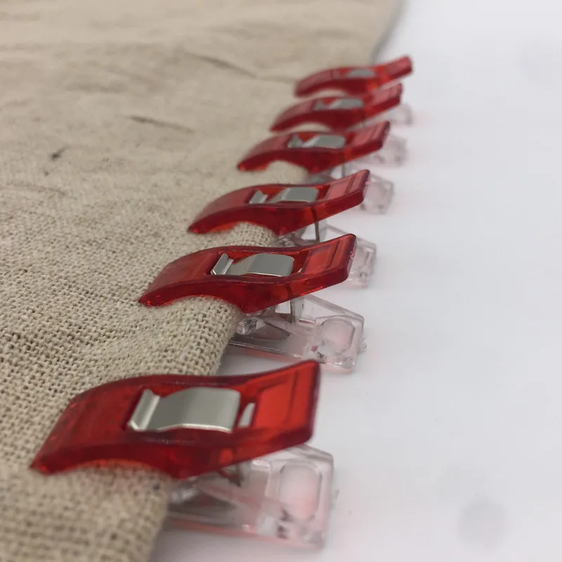 

10PCS Red Sewing Craft Quilt Binding Plastic Clips Clamps Pack For Patchwork Sewing DIY Crafts