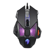 Wired Gaming Optical Mouse RGB Colorido Backlight Macro Metal Base Auxiliar Credenciado 8 Botão Do Mouse