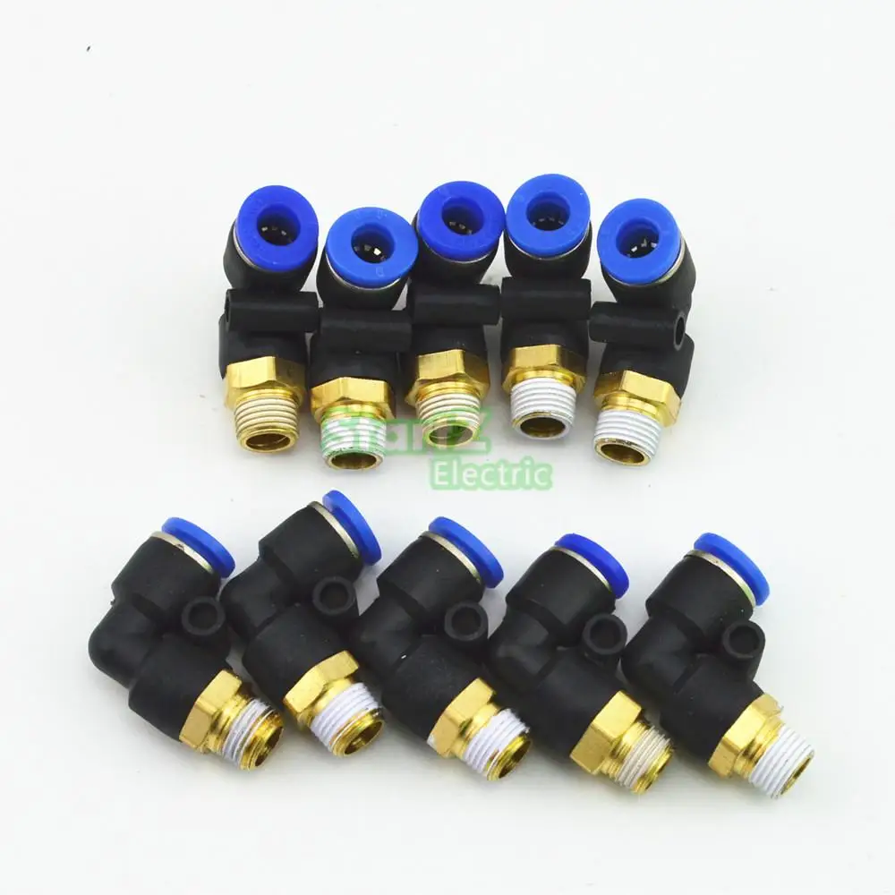 6mm X 1/8'' Thread Pneumatic Male Elbow Connector Tube Air Push In Fitting 10Pcs | Обустройство дома