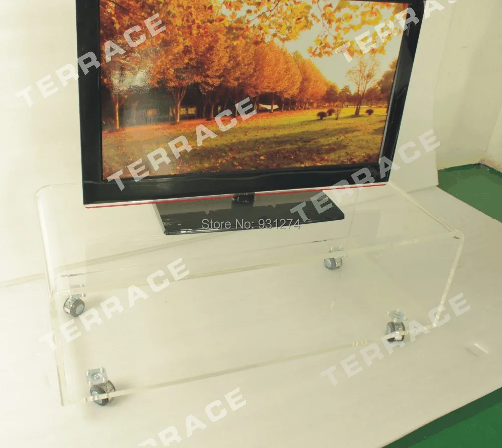 Acrylic TV stand with wheels Lucite Side Tables