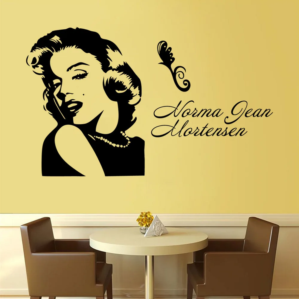 Fashion Black Sexy Women Wall Stickers Home Decor Marilyn ...