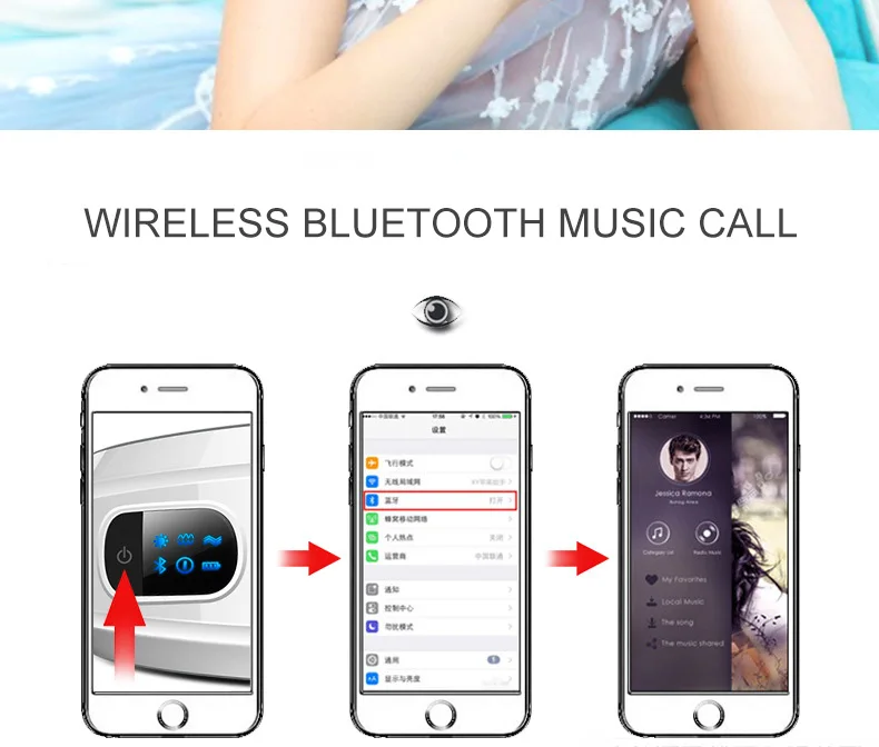 Черный белый массажер для глаз USB интерфейс зарядки фланелет ПК Bluetooth музыкальный голосовой вызов пневматический массаж 180 °